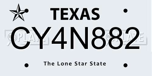 CY4N882 Texas License Plate
