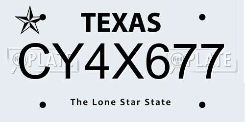 CY4X677 Texas License Plate