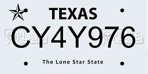 CY4Y976 Texas License Plate