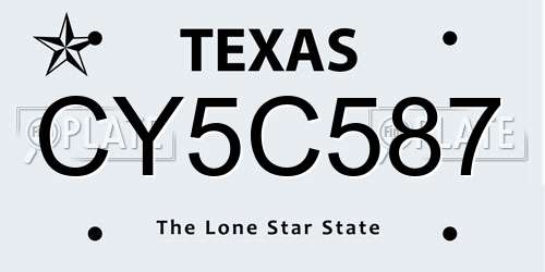 CY5C587 Texas License Plate