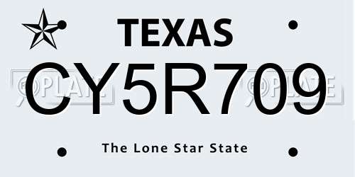 CY5R709 Texas License Plate