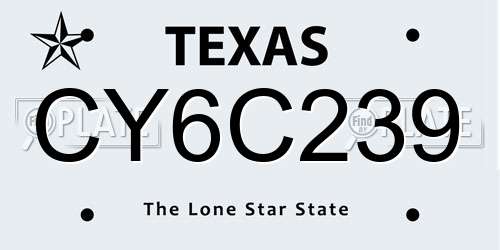 CY6C239 Texas License Plate