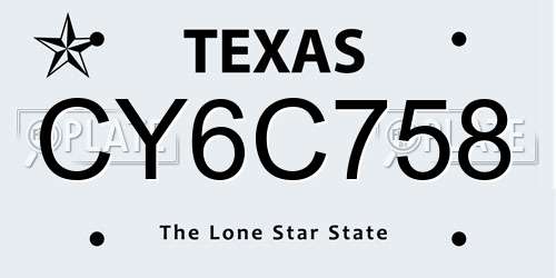 CY6C758 Texas License Plate