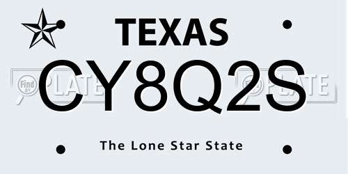 CY8Q2S Texas License Plate