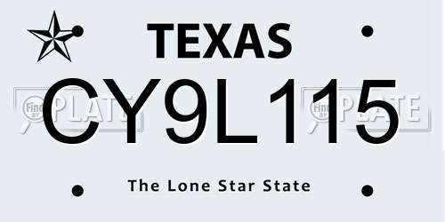 CY9L115 Texas License Plate
