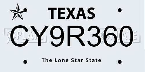 CY9R360 Texas License Plate