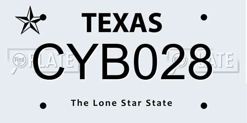 CYB028 Texas License Plate