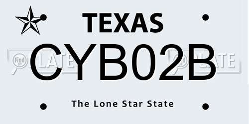 CYB02B Texas License Plate