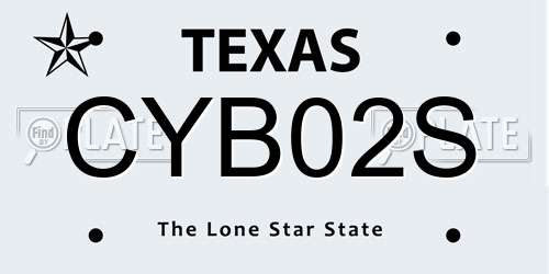 CYB02S Texas License Plate