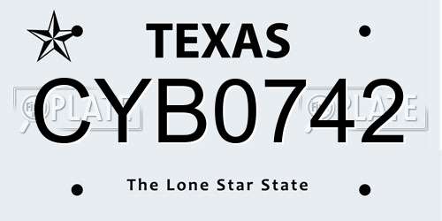 CYB0742 Texas License Plate