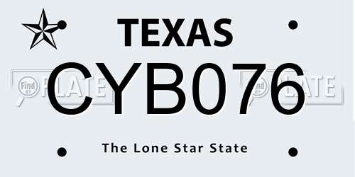 CYB076 Texas License Plate