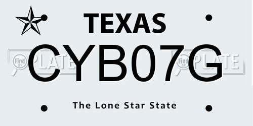 CYB07G Texas License Plate