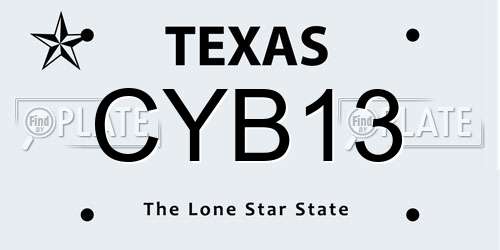 CYB13 Texas License Plate