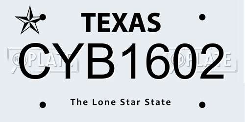 CYB1602 Texas License Plate