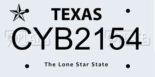 CYB2154 Texas License Plate