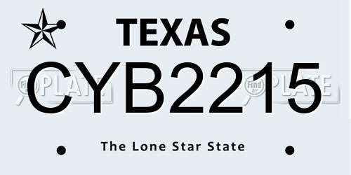 CYB2215 Texas License Plate