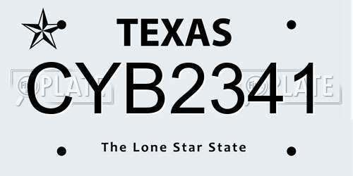 CYB2341 Texas License Plate