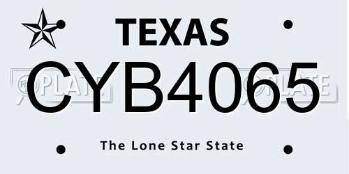 CYB4065 Texas License Plate
