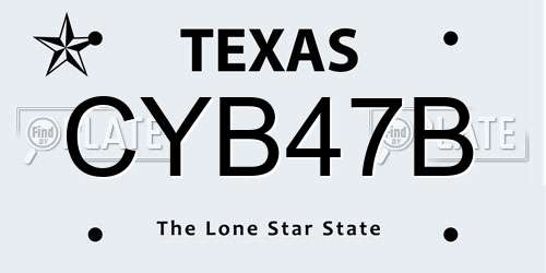 CYB47B Texas License Plate