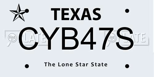 CYB47S Texas License Plate