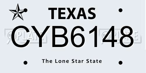 CYB6148 Texas License Plate