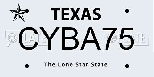 CYBA75 Texas License Plate