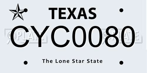 CYC0080 Texas License Plate