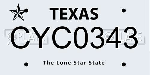 CYC0343 Texas License Plate