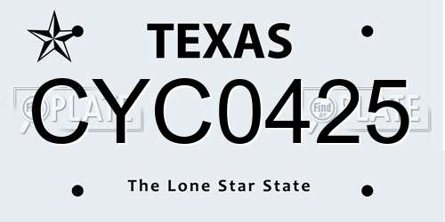 CYC0425 Texas License Plate