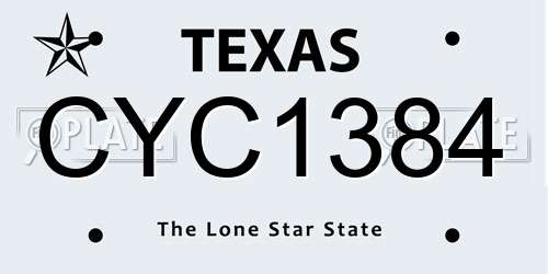 CYC1384 Texas License Plate