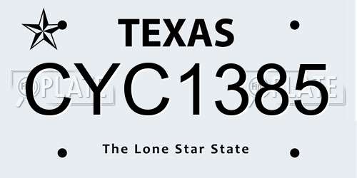 CYC1385 Texas License Plate