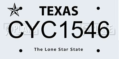 CYC1546 Texas License Plate