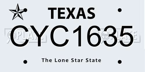 CYC1635 Texas License Plate
