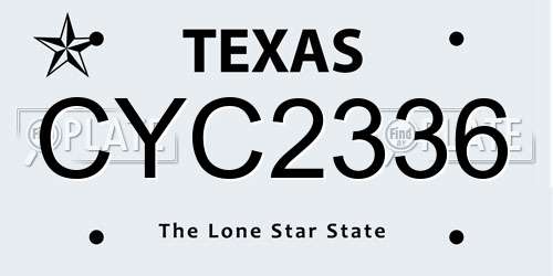 CYC2336 Texas License Plate