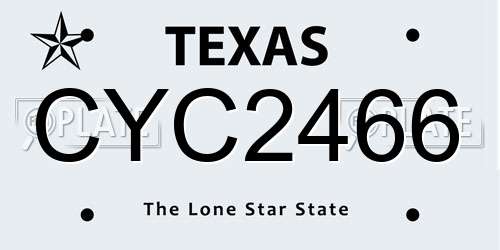 CYC2466 Texas License Plate