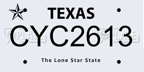 CYC2613 Texas License Plate