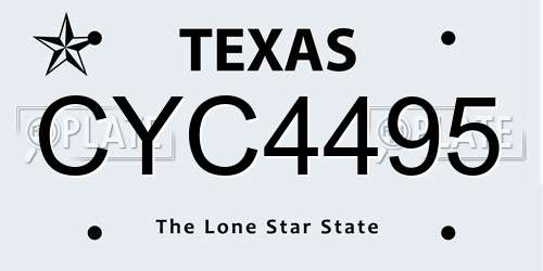 CYC4495 Texas License Plate