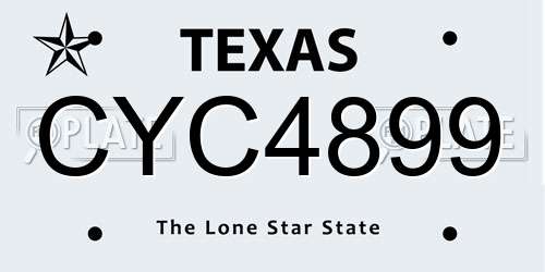 CYC4899 Texas License Plate