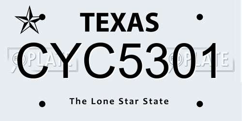 CYC5301 Texas License Plate