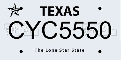 CYC5550 Texas License Plate