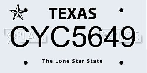 CYC5649 Texas License Plate