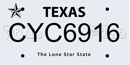 CYC6916 Texas License Plate