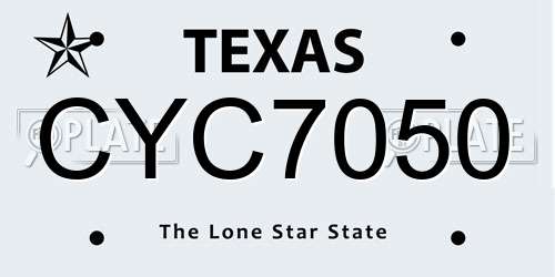 CYC7050 Texas License Plate