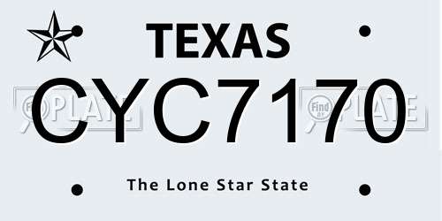 CYC7170 Texas License Plate
