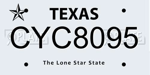 CYC8095 Texas License Plate
