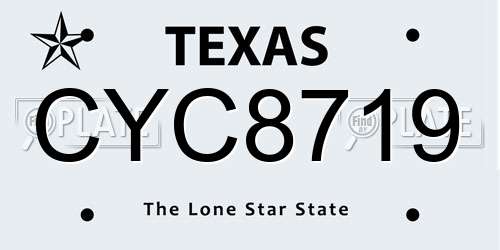 CYC8719 Texas License Plate