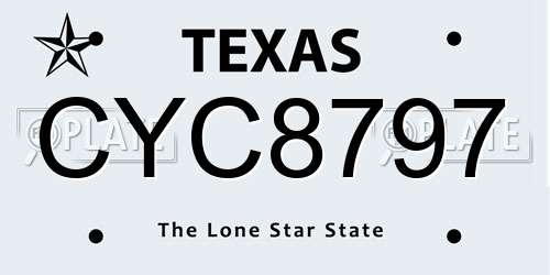 CYC8797 Texas License Plate