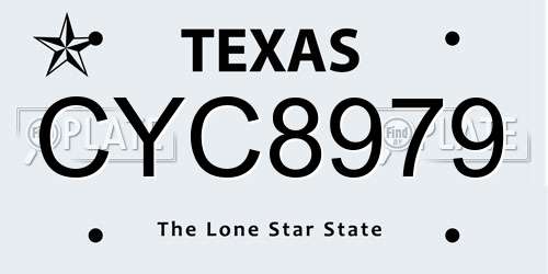 CYC8979 Texas License Plate