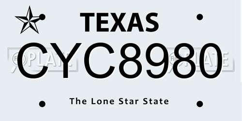 CYC8980 Texas License Plate