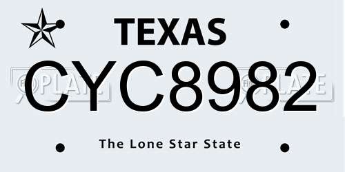 CYC8982 Texas License Plate